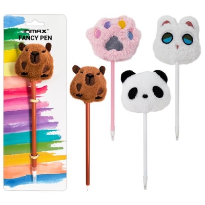 Plush fabric animal ballpoint pen for kids (WF 16010-1CC)