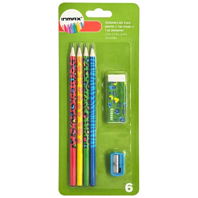Stationery Set with Pencils, Eraser & Pencil Sharpener(SO 32209)